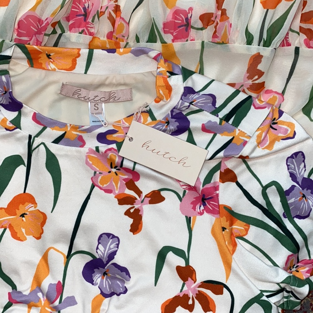 Fairy Core Colorful Blooms Floral Chiffon Skirt Mini Dress Size Small - Picture 9 of 12